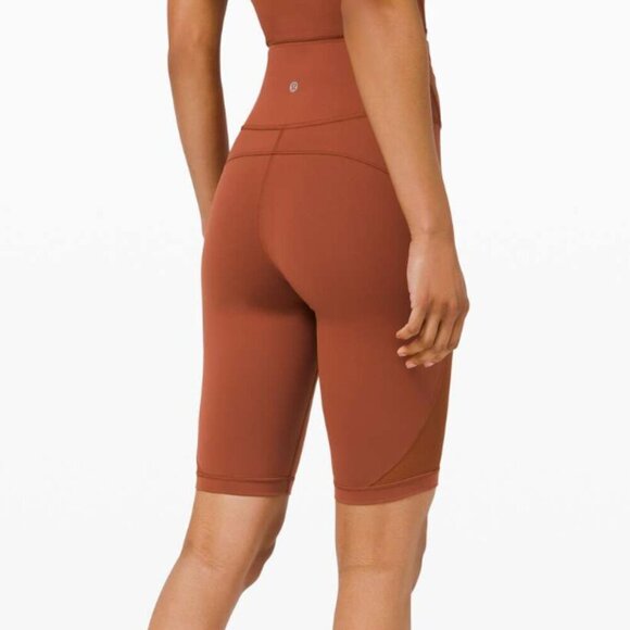Lululemon Everlux and Mesh High-Rise Short 10" Dark Terracotta - Picture 6 of 6